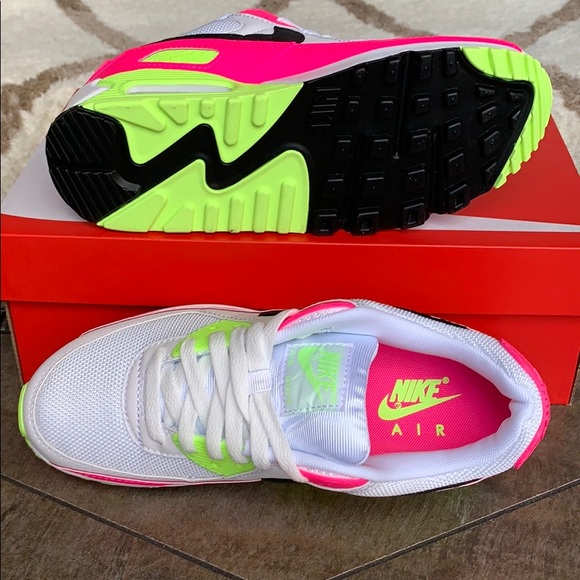 WMNS NIKE AIR MAX 90 White/Black-Pink Blast - Picture 3 of 16